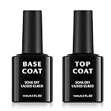 TOMICCA Base Coat Top Coat UV Set, 2 * 15ml Primer Base Top Coat Für Gelnägel Gel Nagellack Unterlack & Überlack Nail Art Maniküre S
