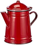 IBILI Kaffeekanne Roja konisch 1 l aus emailliertem Stahl in rot, 10 x 10 x 20