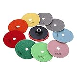 4 Zoll 100mm Dimond Polierscheiben, M14 Klebrige Scheibe + 2x50 /100/200 / 400/800 / 1000/1500 / 3000/6000 Polierpads für Beton Marmor Granit Stein Polieren S