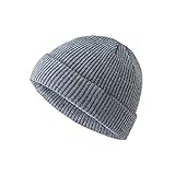 XYWML Strickmütze Ohne Krempe Herren Mützen Winter Herbst Hip Hop Skullcap Street Herren Mütze Unisex Melon Cap Damen Männlich (Color : Grey, Size : One Size)