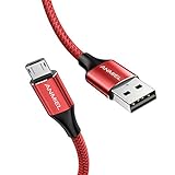 ANMIEL Micro-USB-Kabel 2M, USB-A auf Micro-Android-Ladekabel, geflochtenes Nylon, USB-Ladekabel für Samsung Galaxy S7, S6, J7, J6, Note5, A6, A10, Kindle Fire HD, Xbox, PS4, Sony, HTC, LG E