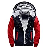 RYTEJFES Dicker Hoodie Herren Reißverschluss Winter Plüsch Verdickte Gefüttert Sweatjacke Mit Kapuze Kapuzenpullover mit Reißverschluss Fleecejacke Outdoor Fleece Innenseite Sportjack