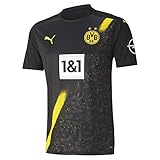 PUMA Herren BVB Away Shirt Replica SS w/Sponsor Logo w/Opel T Black, M