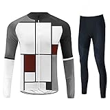Radsportanzüge Set Herren Radtrikots Set Winter Thermal Polyester Radfahren Kleidung draußen MTB Rennrad-Team-Triathon-Kleidung-Anzüge atmungsaktiv (Top + Hosen) Radjacke (Color : A, Size : 3XL)