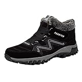 YOUQQI Schneestiefel Herren Winter Plüsch Warme Stiefeletten Mode Wildleder Kurze Stiefel wasserdichte Winterstiefel Outdoor rutschfeste Kurze Stiefeletten Leichtgewicht Kurze S