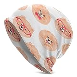 Slouchy Beanie-Mütze, Jersey, spanisches Fliesenmuster, marokkanisches Fliesen-Design, Slouch Baggy Sommer Herbst H