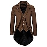 Litale Herren Mantel Frackjacke Bequem Gothic Gehrock Oberteile Lange Ärmel UnregelmäßIge Jacke Hochzeit Rollenspiel Party Abschlussball Uniform Smoking Kostüm Fastnacht Fasching Anzug