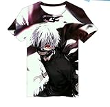 XTHY Tokyo Ghoul 3D gedruckte Jugend T-Shirt Anime，Lose Rundhals-T-Shirt für Herren und Damen - EIN Bild Color_XXXXL