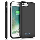 Trswyop Akku Hülle für iPhone 8/7/6/6s/SE 2020,【6000mAh Hohe Kapazität】 Zusatzakku Ladehülle Handyhülle Tragbare Power Bank Akku Battery Case Akkuhülle für iPhone 7/6s/6/8 [4,7 Zoll] - Schw