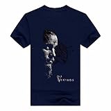 Bijieda Vikings Ragnar Lothbrook Rollo Floki nordische Norwegen Thor Lagertha T-Shirt für Herren, kurzärmlig, lose T-Shirt Gr. M, marineb