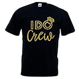 I Do Crew T-Shirt für Junggesellinnenabschied, goldfarbener Glitzer, für Junggesellinnenabschied, Junggesellinnenabschied, Wochenend-T-Shirt, Größen S - XXXL Gr. S, Schw