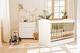 Komplett-Set Wickelkommode Babybett Gitterbett 60x120 mit Schublade und Matratze optional | Made in Europ