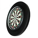 HOBEKRK Dartscheibe Steeldart Kinder Beleuchtung Magnetisch Dartboards Dartscheiben Schutzkreis Sisal Wettbewerb,Black