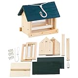 Royal Gardineer Vogelhaus Bausatz: Vogel-Futterhaus-Bausatz, mit Silo, Echtholz, zum Aufhängen, 11-teilig (Futterhäuschen Bausatz)