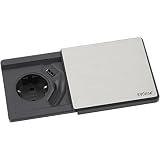 Schulte 1592 7000 3600 EVOline Square 80 Schuko mit USB QI-Charger, E