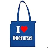 Tasche I Love Oberursel Größe 38x42 Farbe Grau Druck Schw