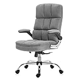 LKANG Bürostuhl Stoff Computer-Schreibtisch und Stuhl High Back Adjustable mit beweglichen Armlehnen Spiel Stuhl Boss Startseite Erholung (Color : Gray)