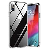 TORRAS Diamond Series für iPhone X Hülle/iPhone XS Hülle mit Panzerglas, (Vergilbungsfrei) Extrem Voller Schutz Schutzhülle Hard Back und Soft Bumper Case Handyhülle für iPhone X/XS - Transp