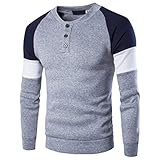 QWERD Herren Sweatshirt Rundhals Langarm Lässige Herbst Winter Langarmshirts Arbeits Pullover Fashion Colorblock-Sweatshirt Crewneck Patchwork Pullover Herren Farbblock Langarm Sport Hoodie Sw