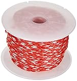 Meister Maurerschnur rot/weiß - 50 m Länge - Ø 1,7 mm - Polypropylen - Knotenfest - Reißfest & Belastbar - Auf Spule / Richtschnur / Bauschnur / Lotschnur / Pflasterschnur / 6305100