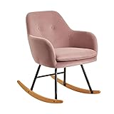 KADIMA DESIGN Schaukelstuhl Rosa Relaxsessel Samt Sessel Schaukelsessel Schwing