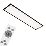 Briloner Leuchten - Deckenlampe, LED Panel dimmbar, Farbtemperatursteuerung, inkl. Fernbedienung, 24 Watt, 2.200 Lumen, Weiß-Schwarz, 1.000x250x60mm (LxBxH), 7167-015