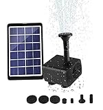 MeiGuiSha Solar Springbrunnen,Solar Teichpumpe Garten Wasserpumpe Solarpumpe mit 1,2W Monokristalline Solar Panel Brunnen für Garten, Kleiner teich, Vogelbad, Fisch-Behälter, Garten Springb