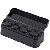 CCEKD Sparschwein Auto Innen Münzfach Schwarz Münzhalter Aufbewahrungsbox Auto Münzfach Kunststoff Geld Münzen Halter Container Organizer Verstauen, Schwarz, 11,5 * 4 * 3,5