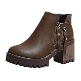 Damen Slouchy Halbhohe Stiefel Reißverschluss Flache Stiefel Kniehohe Stiefel Mode Winterschuhe stiefeletten damen beige combat b