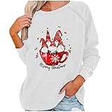 Weihnachten Pulli Damen Oversize sexy Tshirts Damen blusen top Damen Shirt rückenfrei Pulli Damen sexy Coole Shirts Damen Pullover Damen grün Baumwolle musselin Damen one Shoulder Shirt D