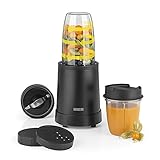 N8WERK Nutrition Mixer in der Midnight Edition | Standmixer | für Smoothies und Cocktails | Ice Crush Funktion | Edelstahlklingen | mit 700 ml und 350 ml Mixbehälter | mit To-Go-Deckel | 800 W