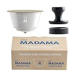 Madama – nachfüllbare Dolce Gusto Kaffeekapsel, wiederverwendbar und kompatibel. Edelstahl und lebensmitteltaugliches Silikon. Zu 100 % in Italien hergestellt. Packung mit 1 Kaffeep