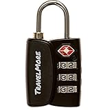 1er-Pack Open Alert Indikator TSA-Schloss 3-stellig - Zahlenschloss mit Öffnungsanzeige - Gepäckschloss Kofferschloss Rucksackschloss Reiseschloss TSA Travel Lock (Schwarz)