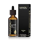Nanoil Rizinusöl – natürliches, reines, kaltgepresstes, ungeröstetes Bio Rizinusöl. Pflegeöl für Haar, Körper und Gesicht, 50 ml. Naturpflege für gesunde, strahlende Haut und schnelles Haarw