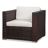 SVITA Sessel für Polyrattan Lounge Lugano/California Ergänzung Rattan (Braun)
