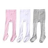 WANGSAURA Baby-Mädchen Strumpfhose 3 Paar Set Cable Warme Leggings Kinderstrumpfhose (3 Paar Set, 0-6 Monate)