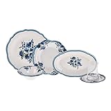 KARACA Nostalji 26-Teiliges Geschirr Set, Tafelservice, Hohe Widerstandsfähigkeit, Garantie Für Lichtechtes Design, Porenfrei, Frühstücksset, Unempfindlich Gegen Säuren, Nostalgisches Desig