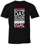 MoonWorks lustiges Herren T-Shirt - Ich hab das Schon verstanden, ist Mir nur egal - Fun-Shirt schwarz XL