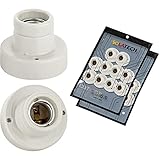 E27 Deckenfassung Keramik Fassung mit Bohrlöchern zum Befestigen an flachen Oberflächen Edison Gewinde RoHS bis 250V und 4A von ISOLATECH; (hier: 20 Stück)