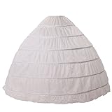 BEAUTELICATE Petticoat Reifrock Unterröcke Damen Lang Fur Brautkleid Hochzeitskleid Vintage Crinoline Underskirt., Weiß, Einheitsgröß