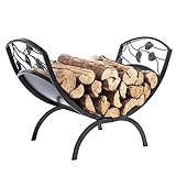 HOSMENDFOE Kaminholzregal Mittelschwerer Innenbrennholzhalter Stahlholzlager Log-Rack-Halter Kamindek