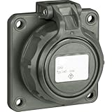 SIROX® Druckwasserdichte Einbau-Steckdose Ausführung Federklappdeckel, Farbe olivgrü