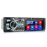 XOMAX XM-V425 Autoradio mit 4.1' / 10 cm Bildschirm I Bluetooth Freisprecheinrichtung I RDS I MP3 I MP5 I ID3 I 2xUSB, SD, MIC-IN, AUX-IN I Anschlüsse für Rückfahrkamera I USB-Ladefunktion I 1 DIN