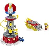PAW Patrol 6053408 Mighty Pups Lifesize Lookout Tower Zentrale - 70 cm groß & 6056841 Marshalls Mighty Pups Charged Up Themed Basis Fahrzeug mit Fig
