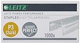 Leitz Power Performance Heftklammern P3 (24/6), 1000 Stück, Verzinkt, 55700000
