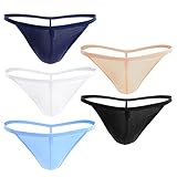 Closecret Baumwoll-Unterwäsche Stretchy T Hinter G-String Ledergürtel von Männer (Packung mit 5, Sortiert) (XL, 5 Farben)