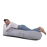 QSack Sitzsack Liege Indoor EPS Füllung schadstoffgeprüft Mikroperlen Innensack Sofa (grau)