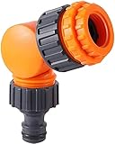 Garten-Schnellanschluss 180° drehbarer Wasserhahn-Splitter Landwirtschaft Bewässerung Schnellwasseranschluss 1/2 Zoll 3/4 Zoll Rohrschnittstelle (Farbe: Orange und Grau) E
