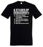 Urban Backwoods 6 Stages of Debugging Herren T-Shirt Schwarz Größe XL