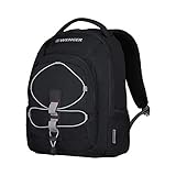 Wenger 611278 Mars 16' Laptop-Rucksack, gepolstertes Laptopfach und Kordel für Accessoires, Schwarz {26 Liter}
